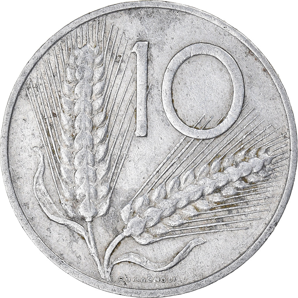 Moeda, Itália, 10 Lire, 1969, Rome, VF(20-25), Alumínio, KM:93