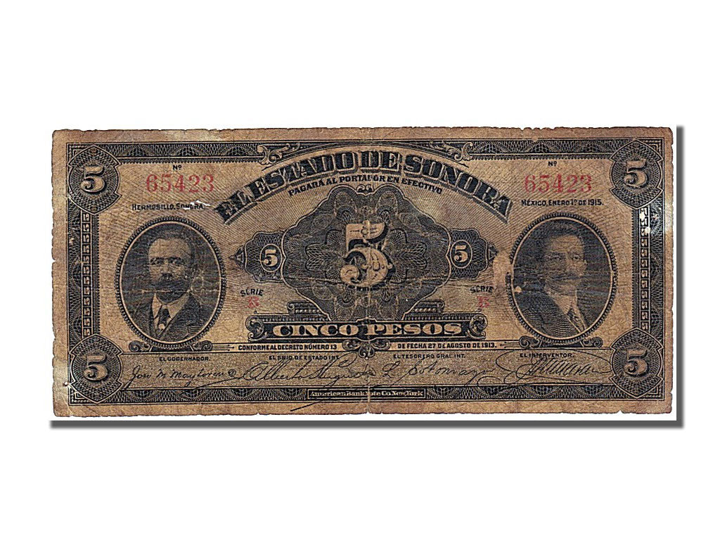 Méxique, 5 Pesos type 1913