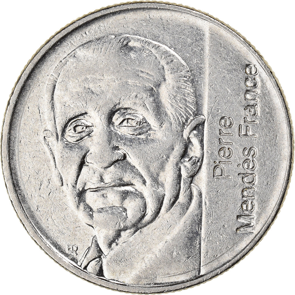 Coin, France, Mendès France, 5 Francs, 1992, Paris, EF(40-45), Nickel, KM:1006