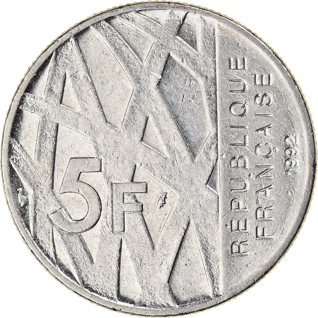 Coin, France, Mendès France, 5 Francs, 1992, Paris, EF(40-45), Nickel, KM:1006