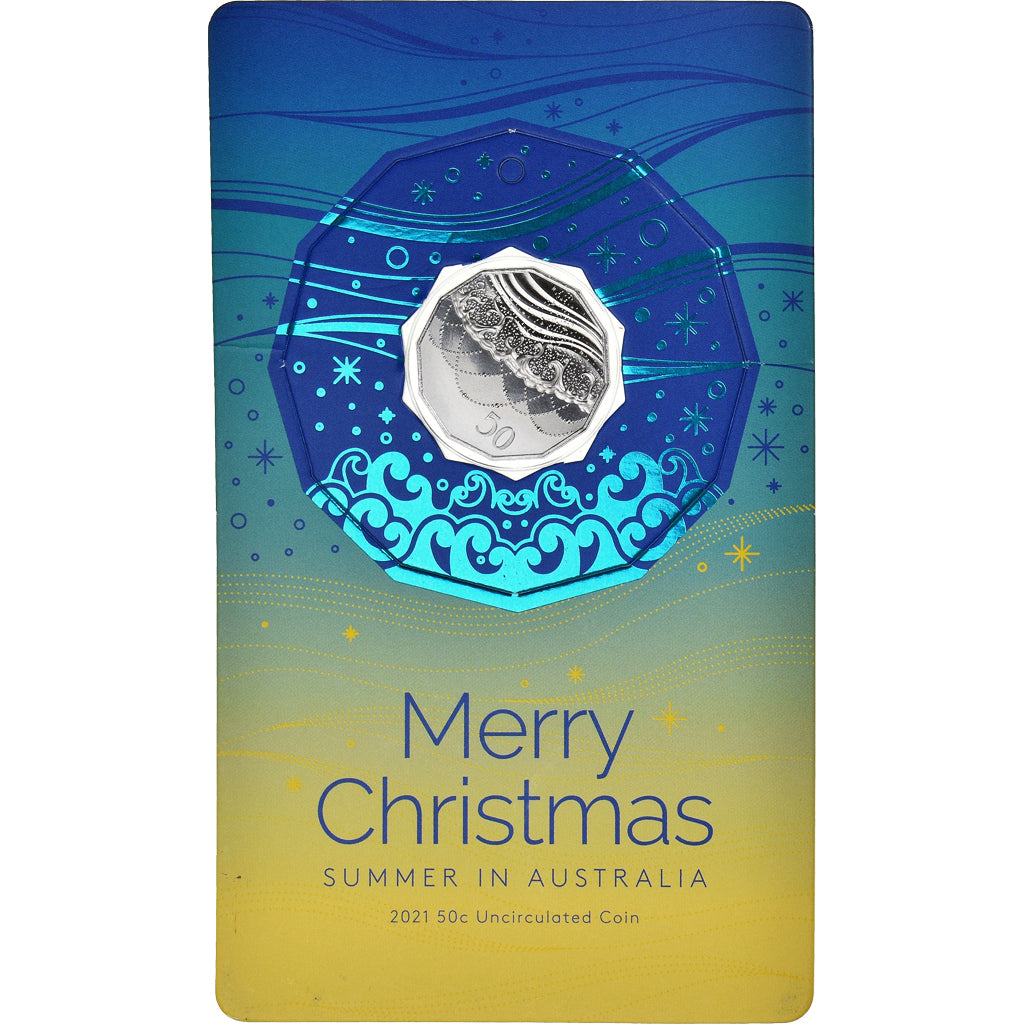 Moeda, Austrália, Merry Christmas, 50 Cents, 2021, SET.BU, MS(65-70)