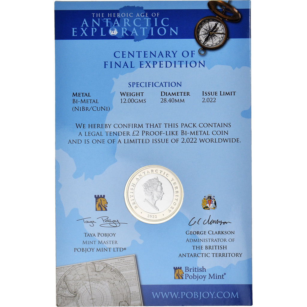 Coin, British Antarctic Territory, Two pounds, 2022, Pobjoy Mint, Antarctique