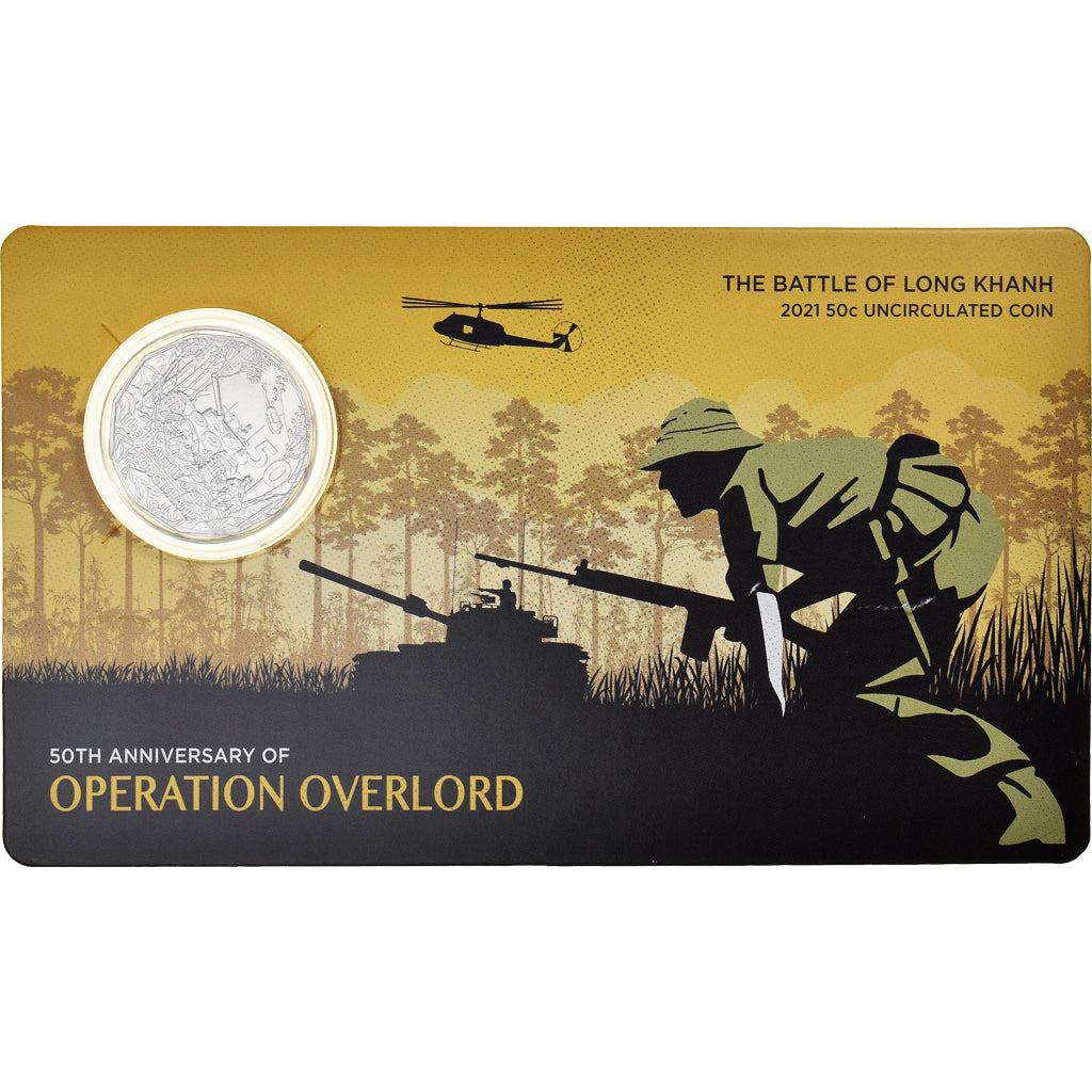 Coin, Australia, 50 Cents, 2021, The Battle of Long Khanh.FDC, MS(65-70)