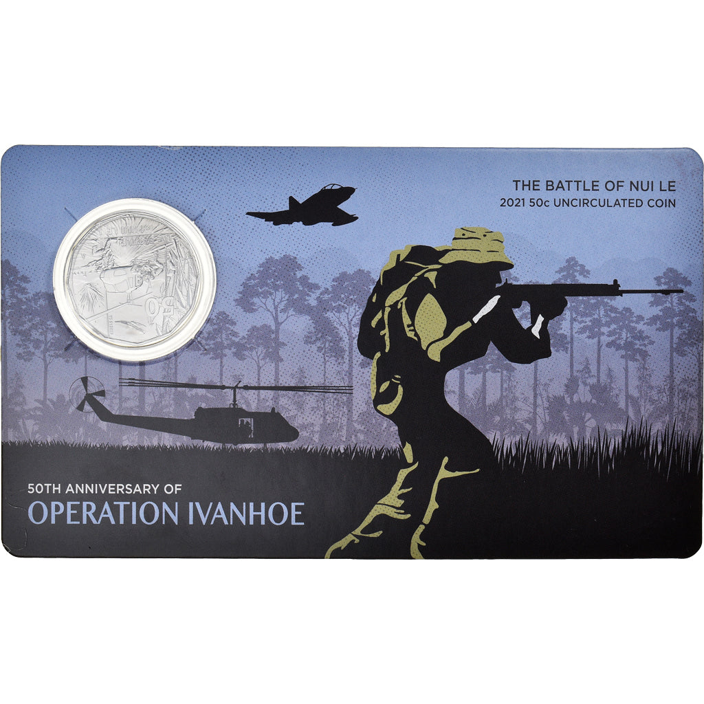 Moneda, Australia, 50 Cents, 2021, The Battle of NUI LE.FDC, FDC, Cupronickel