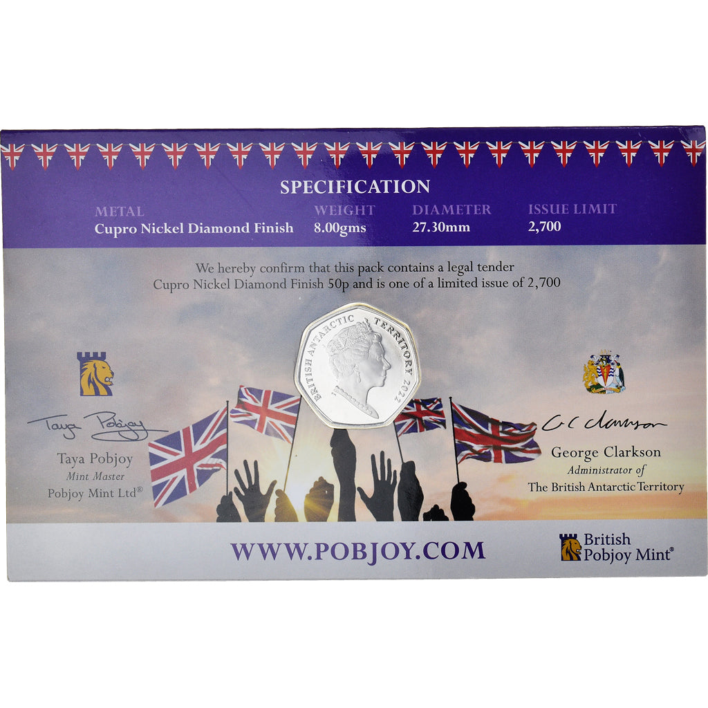 Coin, British Antarctic Territory, 50 Pence, 2022, Pobjoy Mint, Jubilée de