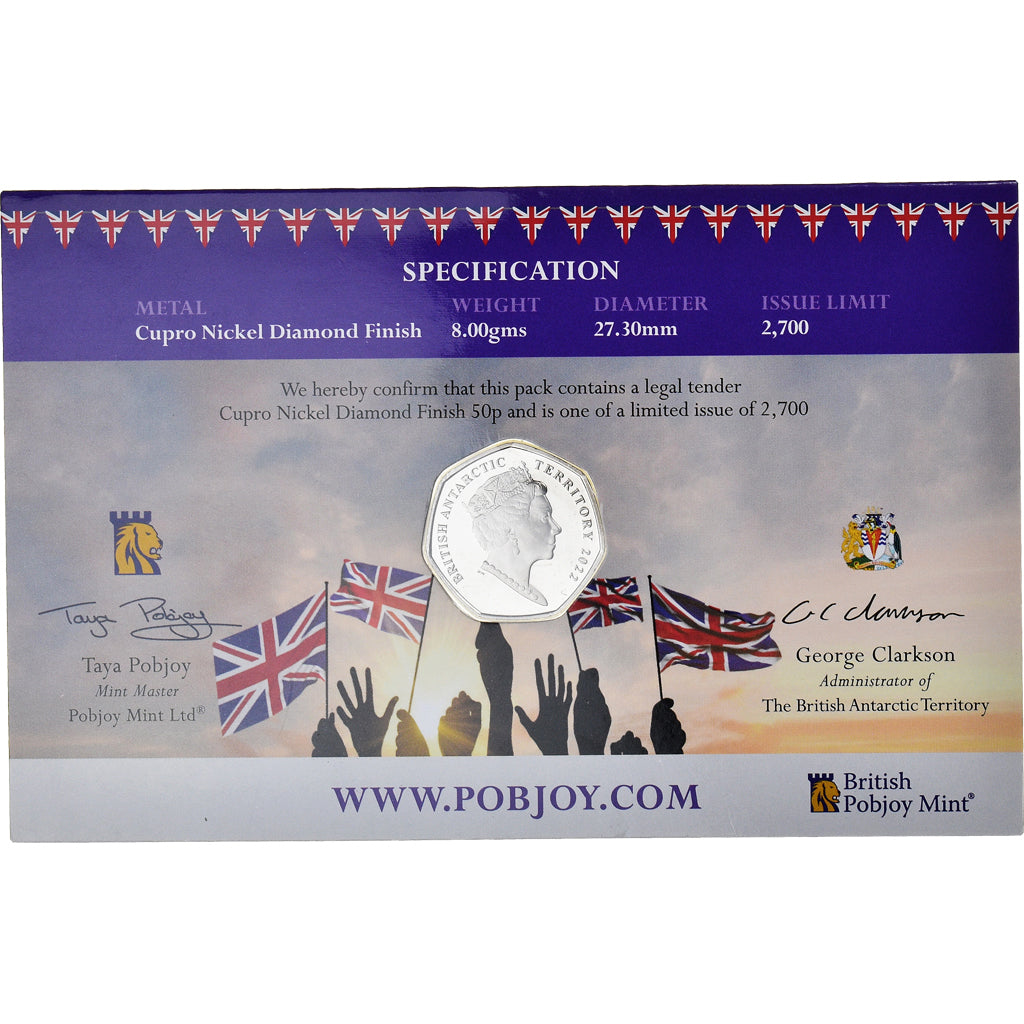 Moneta, British Antarctic Territory, 50 Pence, 2022, Pobjoy Mint, Jubilée de