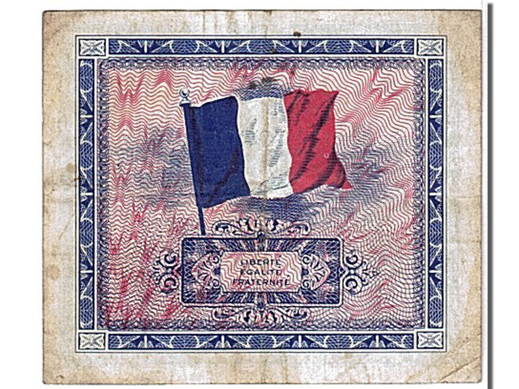 France, 5 Francs, 1944 Flag/France, 1944, KM #115a, EF(40-45), Fayette #vF...
