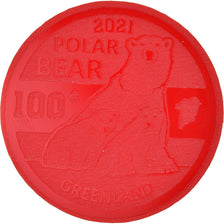 Greenland, 100 Dollars, 2021, Monnaie de fantaisie.Colorized.Arctic fauna