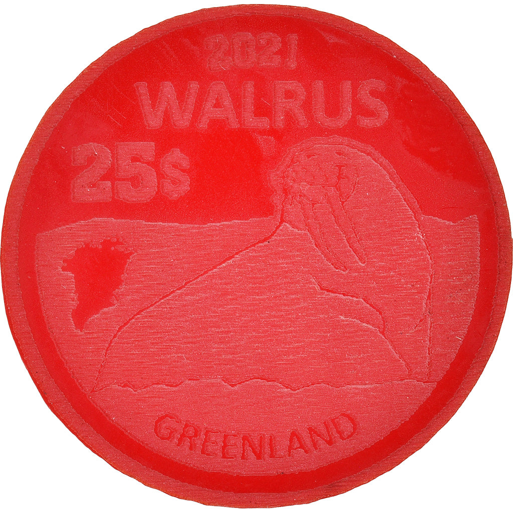 Greenland, 25 Dollars, 2021, Monnaie de fantaisie.Colorized.Arctic fauna