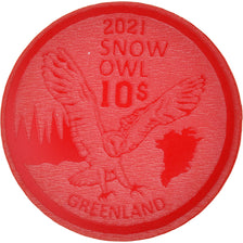 Groenland, 10 Dollars, 2021, Monnaie de fantaisie.Colorized.Arctic fauna, FDC