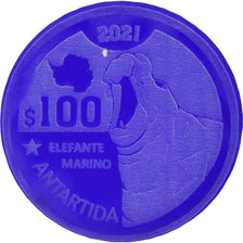 Coin, Antarctic, 100 Dollars, 2021, Antarctica ,Fantasy items,Colorized.