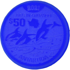 Coin, Antarctic, 50 Dollars, 2021, Antarctica ,Fantasy items,Colorized.
