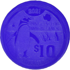 Coin, Antarctic, 10 Dollars, 2021, Antarctica ,Fantasy items,Colorized.
