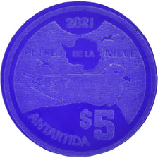 Coin, Antarctic, 5 Dollars, 2021, Antarctica ,Fantasy items,Colorized.