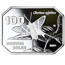 Coin, Peru, 100 Nuevos Soles, 2021, Machu Picchu.BE, MS(65-70), Silver plated
