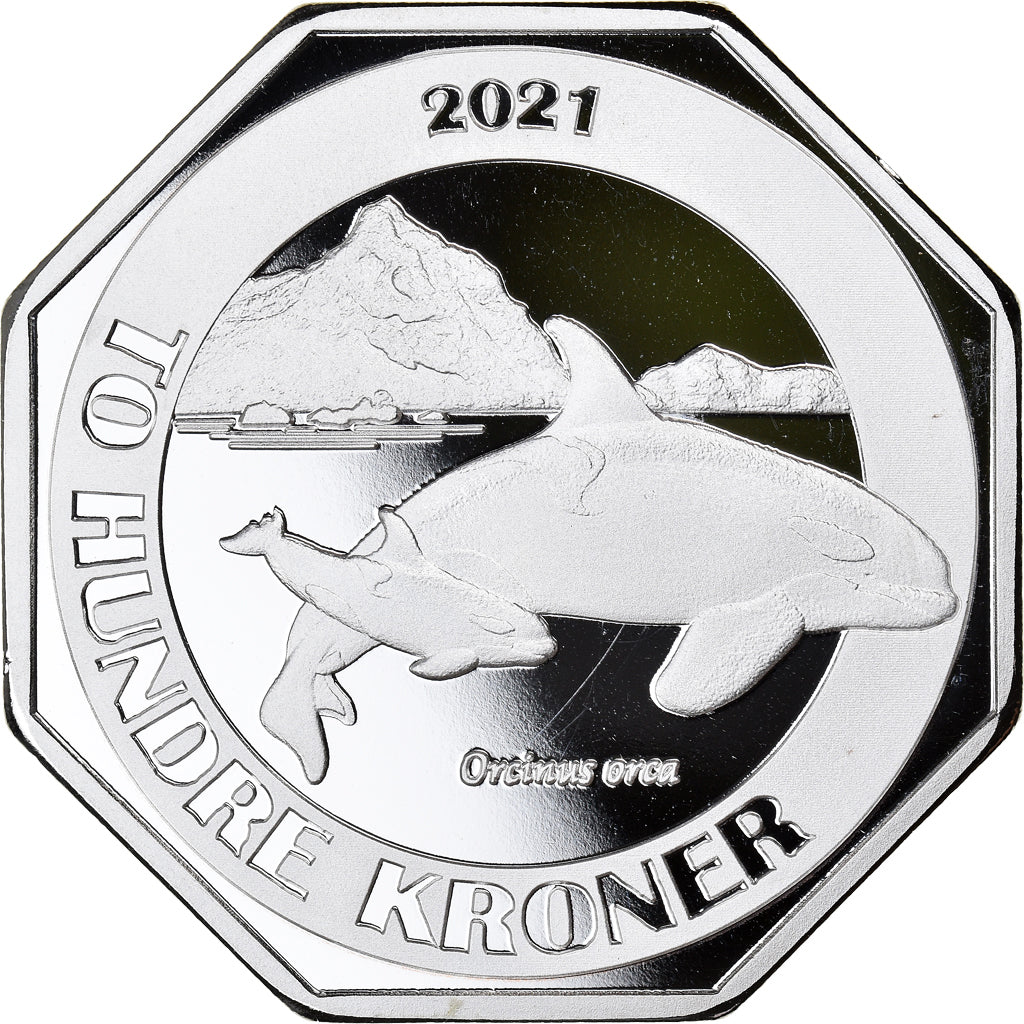 Coin, Norway, 200 Kroner, 2021, Bouvet Island.BE, MS(65-70), Silver plated