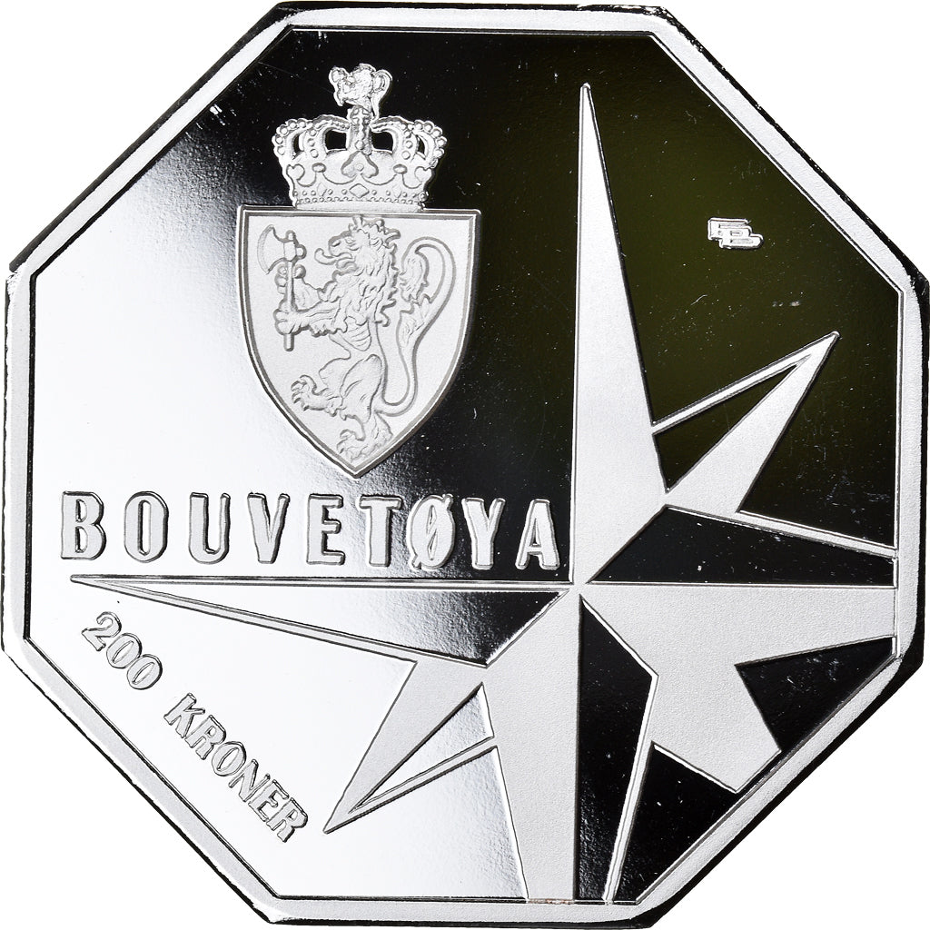 Coin, Norway, 200 Kroner, 2021, Bouvet Island.BE, MS(65-70), Silver plated