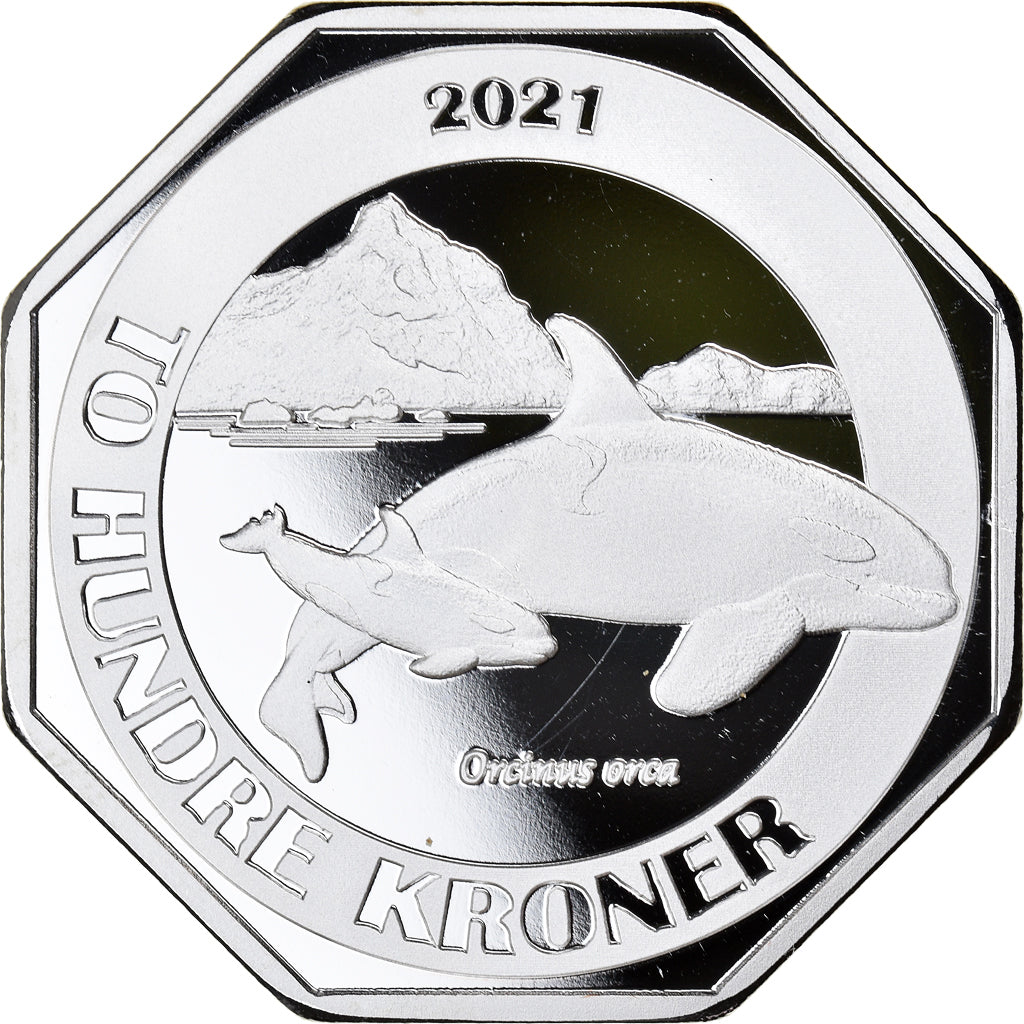 Coin, Norway, 200 Kroner, 2021, Bouvet Island.BE, MS(65-70), Silver plated