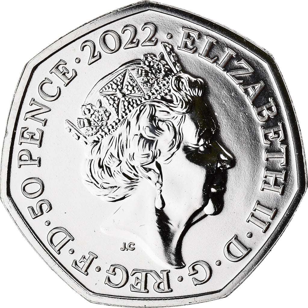 Coin, Great Britain, 50 Pence, 2022, Platinum Jubilee.FDC, MS(65-70)