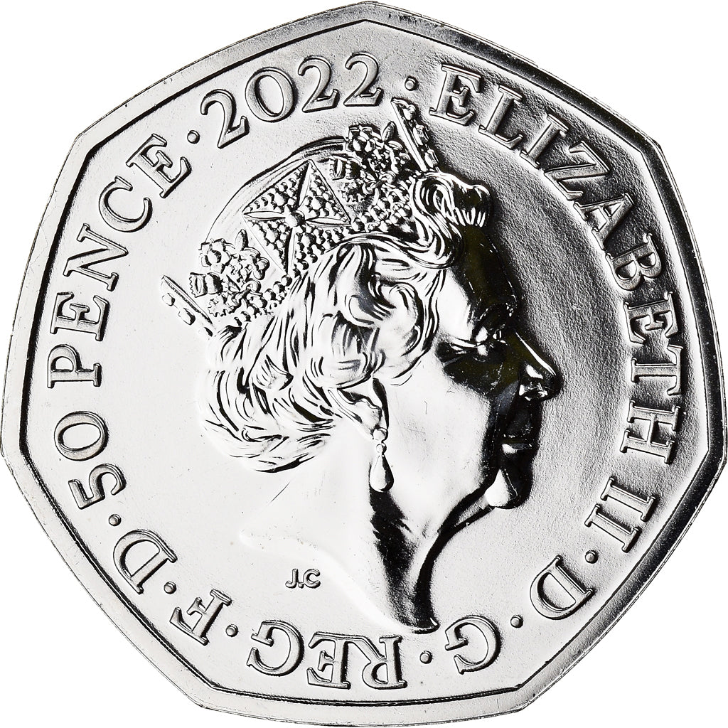Coin, Great Britain, 50 Pence, 2022, Platinum Jubilee.FDC, MS(65-70)