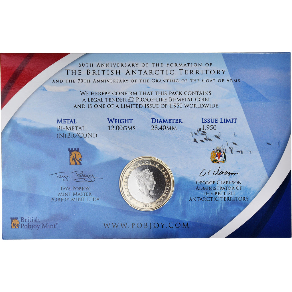 Coin, British Antarctic Territory, 2 Pounds, 2022, Pobjoy Mint, 60e anniversaire