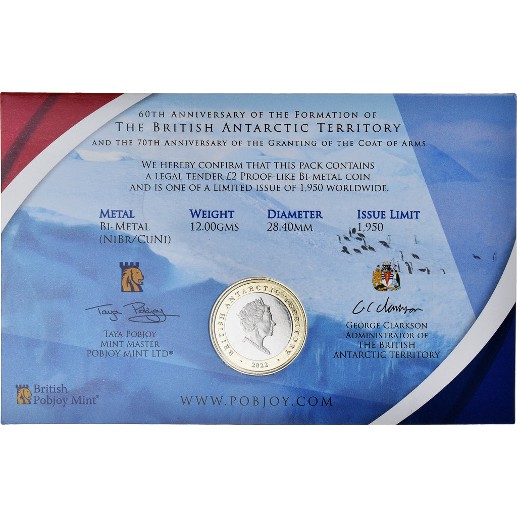 Coin, British Antarctic Territory, 2 Pounds, 2022, Pobjoy Mint, 60e anniversaire