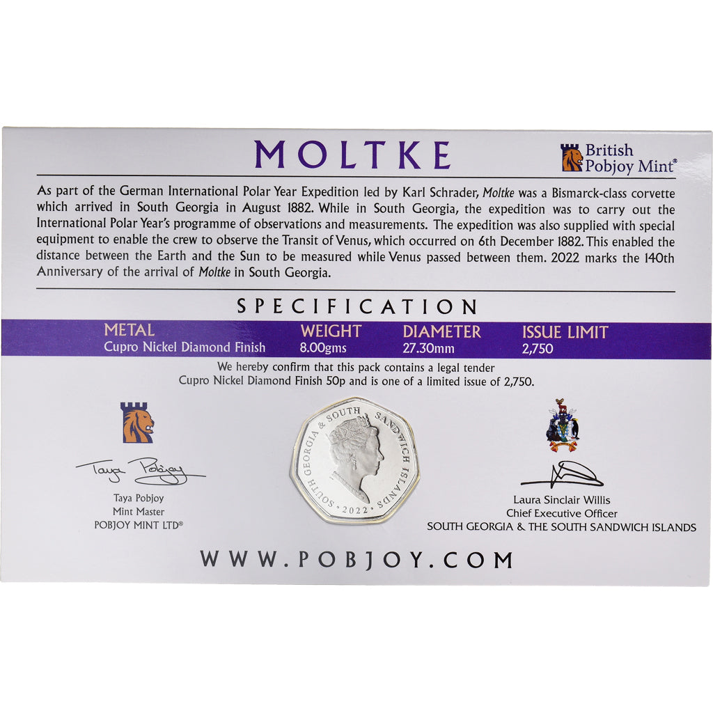 Coin, South Georgia and the South Sandwich Islands, 50 Pence, 2022, Pobjoy Mint