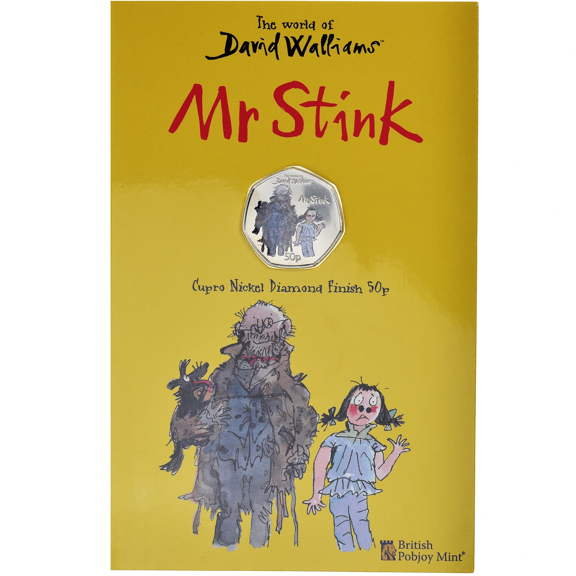 Moneta, Gibraltar, 50 Pence, 2021, Pobjoy Mint, Mr Stink.Colorized.FDC