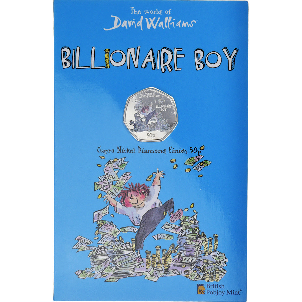 Moneta, Gibilterra, 50 Pence, 2022, Pobjoy Mint, Billionaire Boy.Colorized.FDC