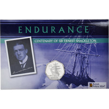 Coin, British Antarctic Territory, 50 Pence, 2022, Pobjoy Mint, Endurance.FDC