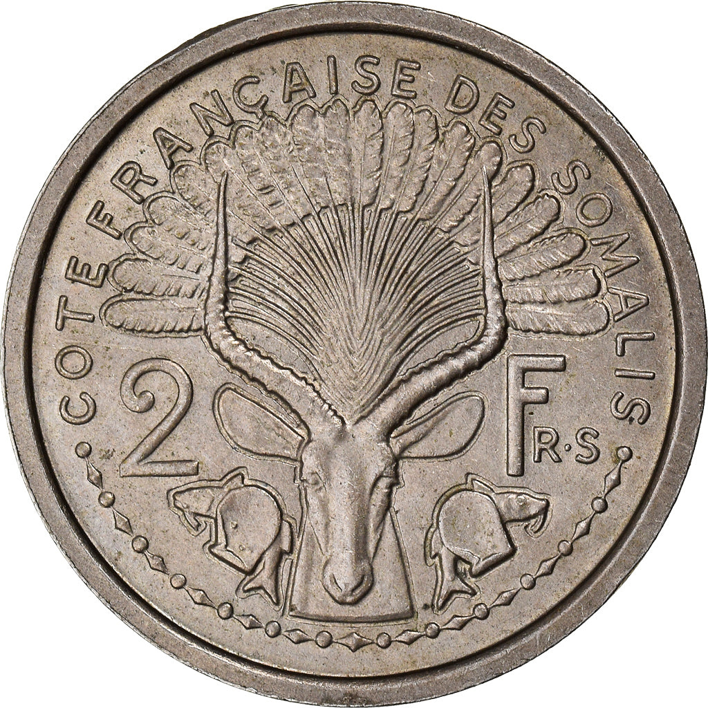 Moneda, Somalia francesa, 2 Francs, 1948, Paris, ESSAI, MBC+, Cobre - níquel