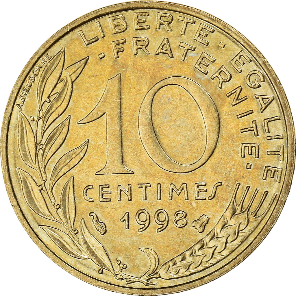 Coin, France, Marianne, 10 Centimes, 1998, Paris, Lagriffoul, EF(40-45)