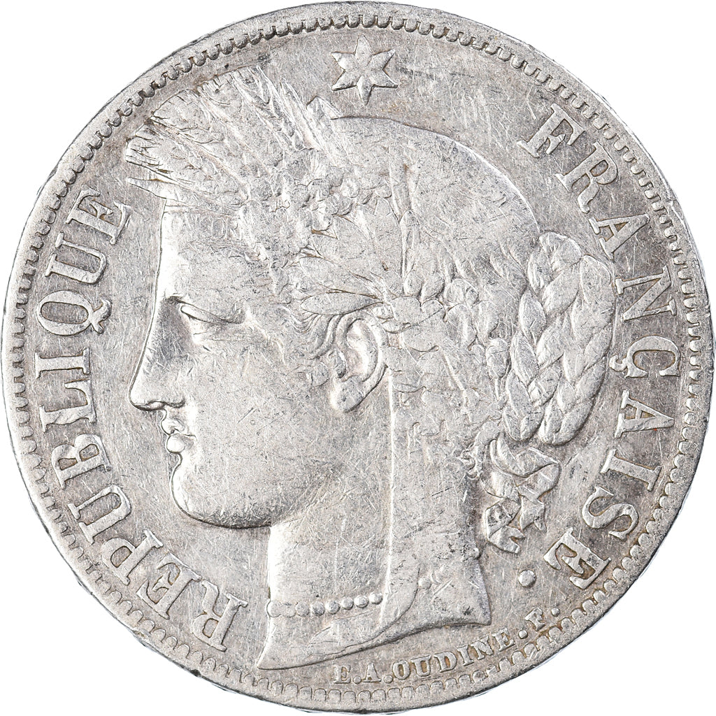Coin, France, Cérès, 5 Francs, 1870, Paris, EF(40-45), Silver, KM:819