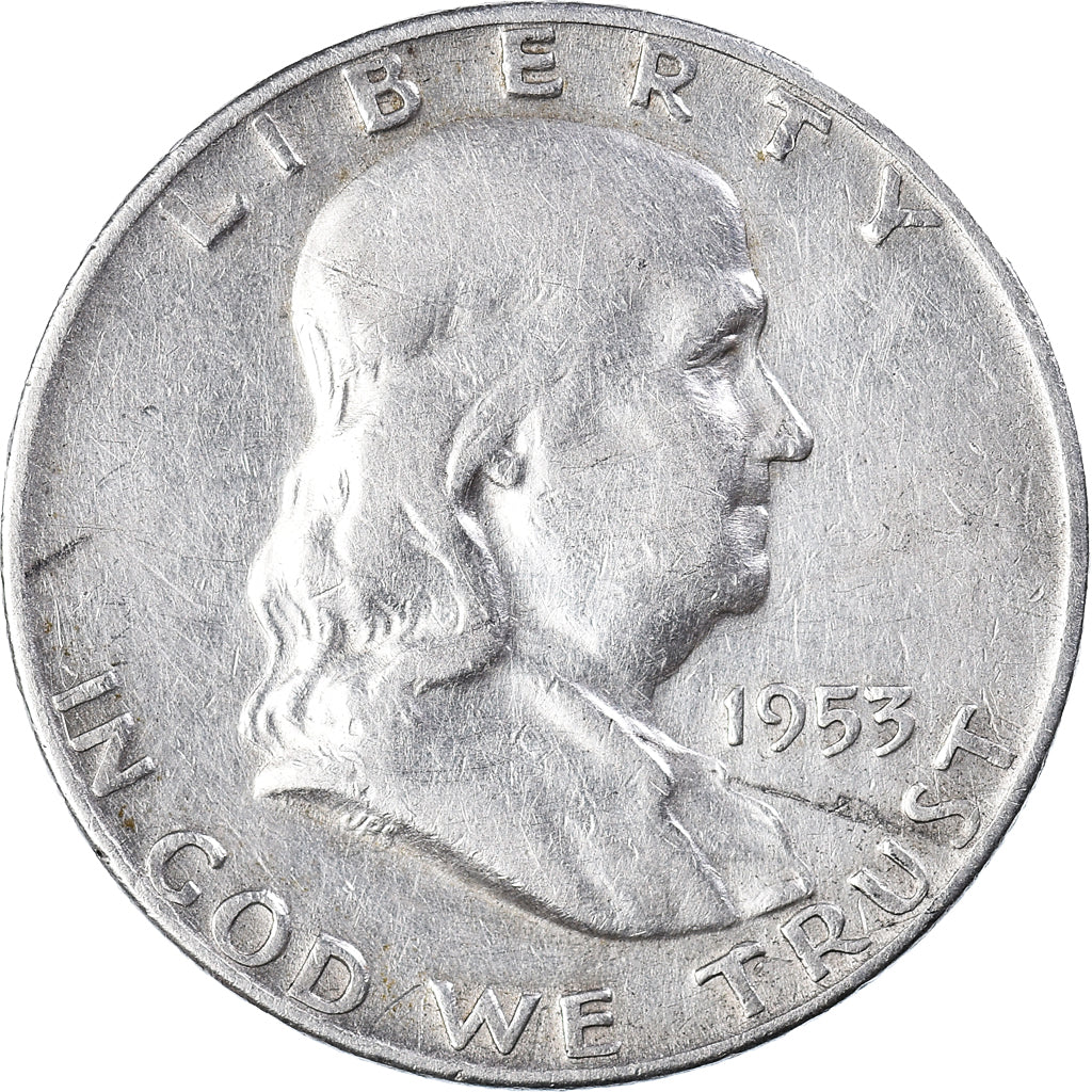 Coin, United States, Franklin, Half Dollar, 1953, Denver, EF(40-45), Silver