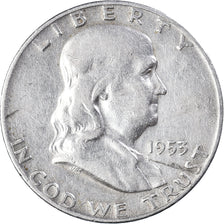 Coin, United States, Franklin, Half Dollar, 1953, Denver, EF(40-45), Silver