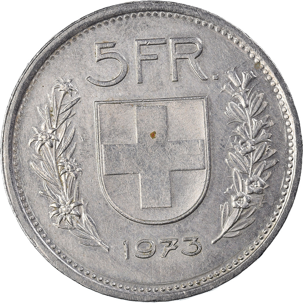 Moneta, Svizzera, 5 Francs, 1973, Bern, BB, Rame-nichel, KM:40a.1
