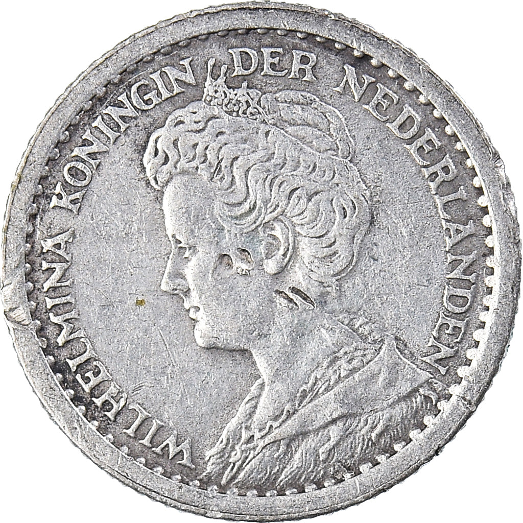 Coin, Netherlands, Wilhelmina I, 10 Cents, 1918, EF(40-45), Silver, KM:145