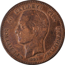 Coin, Greece, George I, 10 Lepta, 1882, Paris, VF(30-35), Copper, KM:55