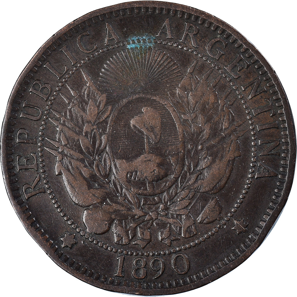 Moneda, Argentina, 2 Centavos, 1890, BC+, Bronce, KM:33