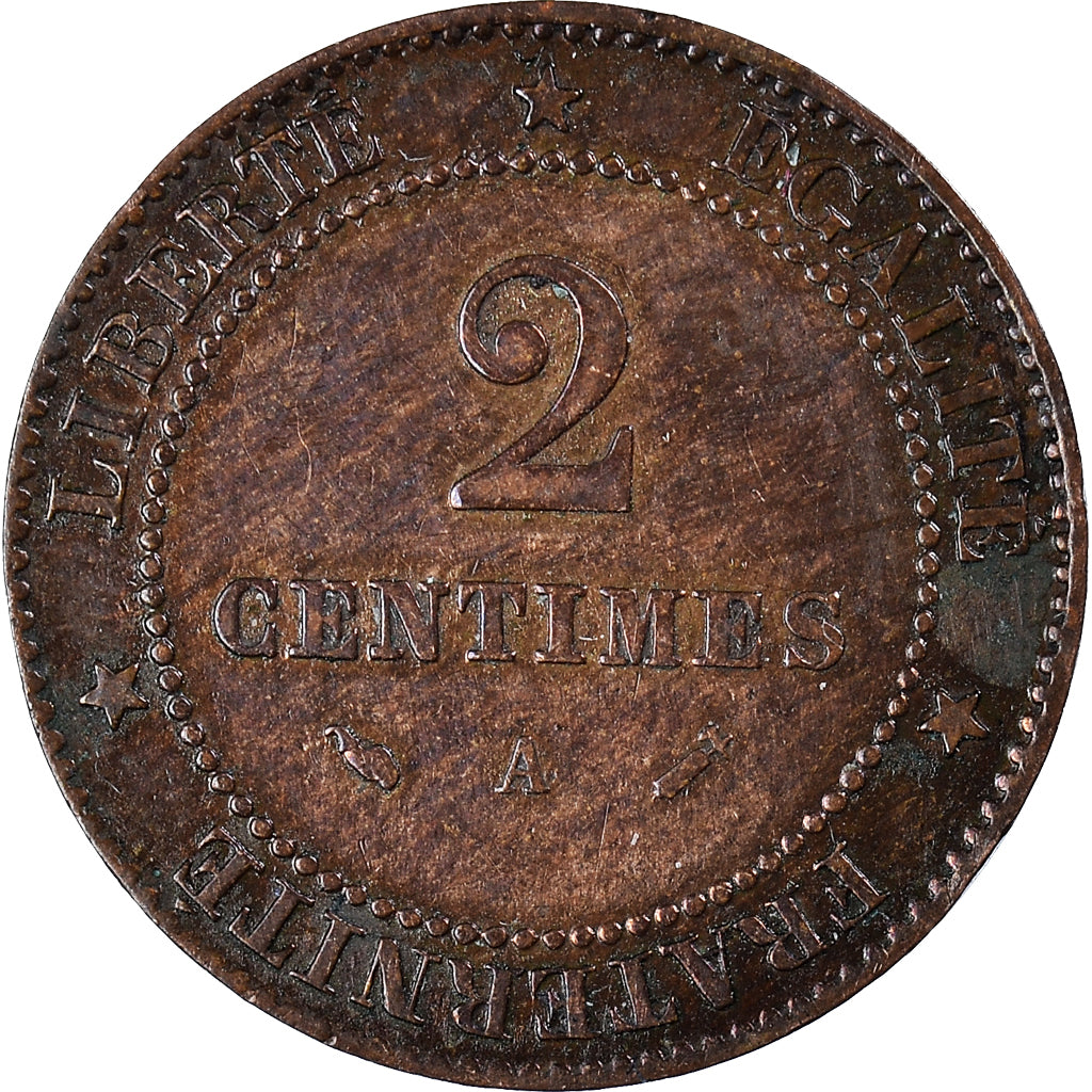 Coin, France, Cérès, 2 Centimes, 1896, Paris, AU(50-53), Bronze, KM:827.1
