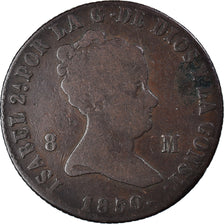 Coin, Spain, Isabel II, 8 Maravedis, 1850, Jubia, VF(20-25), Copper, KM:531.2