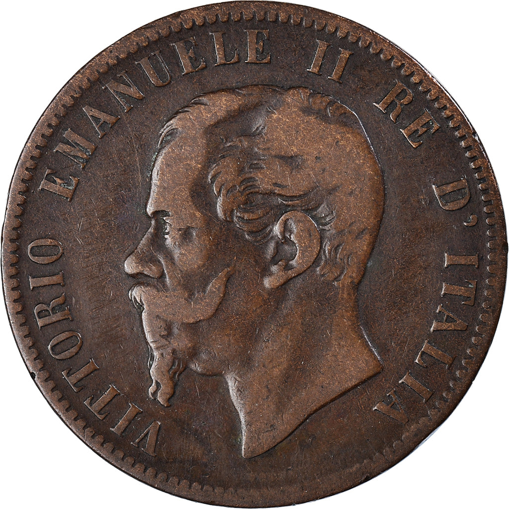 Munten, Italië, Vittorio Emanuele II, 10 Centesimi, 1863, FR+, Koper, KM:11.2