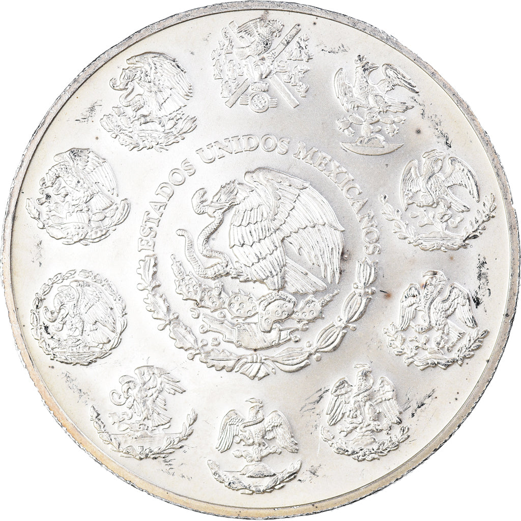 Munten, Mexico, 5 Onzas, 5 Troy Ounces of Silver, 2001, Mexico City, PR, Zilver