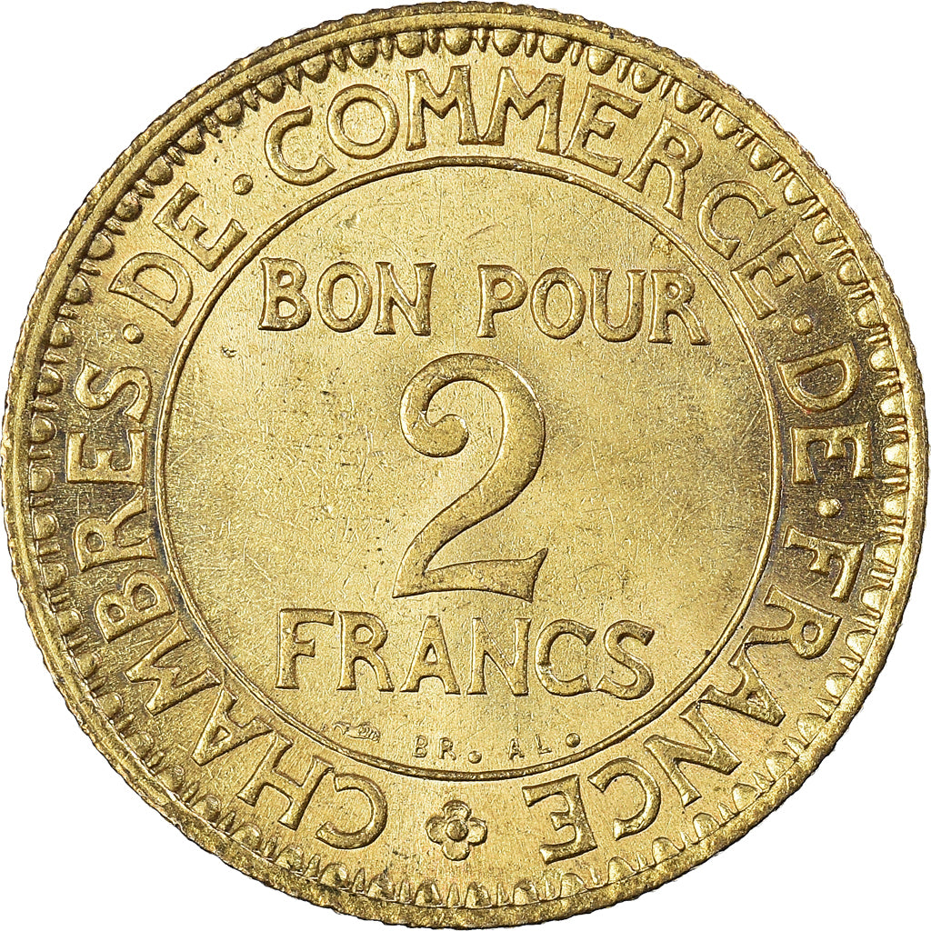 Coin, France, Chambre de commerce, 2 Francs, 1921, Paris, AU(55-58)