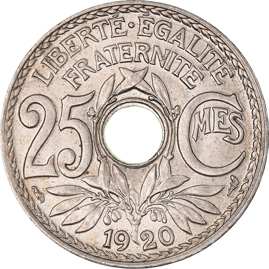 Coin, France, Lindauer, 25 Centimes, 1920, AU(55-58), Copper-nickel, KM:867a