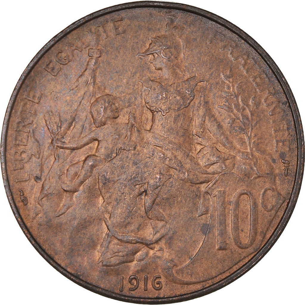 Coin, France, Dupuis, 10 Centimes, 1916, Paris, AU(50-53), Bronze, KM:843