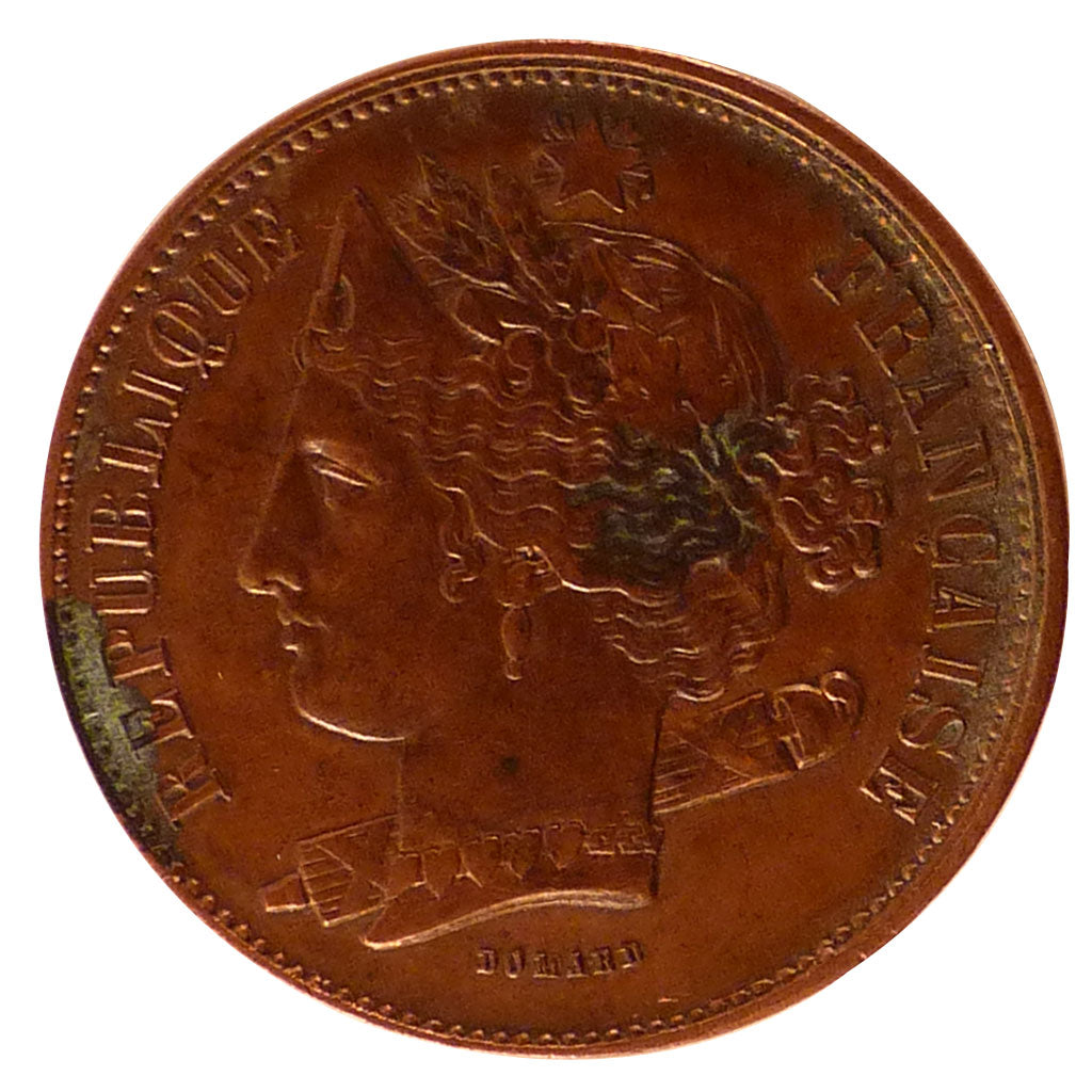 FRANCE, 10 Centimes, 1848, Paris, AU(55-58), Bronze, Gadoury #224, 13.89