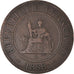 Coin, FRENCH INDO-CHINA, Cent, 1888, Paris, VF(20-25), Bronze, KM:1, Lecompte:40