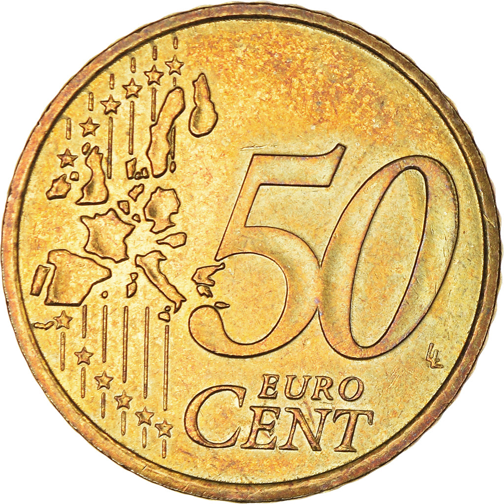 Monaco, 50 Euro Cent, 2001, Paris, AU(50-53), Brass, Gadoury:MC177, KM:172