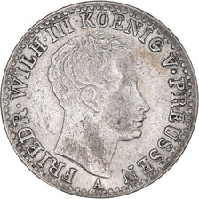Monnaie, Etats allemands, PRUSSIA, Friedrich Wilhelm III, 1/6 Thaler, 1822